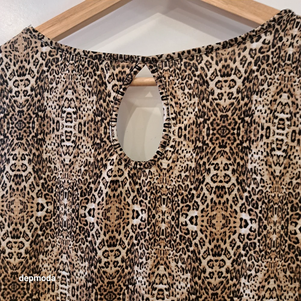 Susan Lawrence sleeveless  Brown Patterned Blouse size L